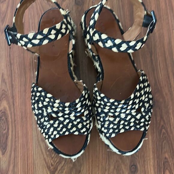 Clergerie Paris Rafi chunky platform sandal black tan size 9 1/2 - Picture 2 of 7